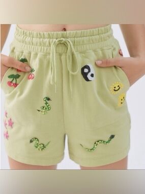 Urban Outfitters Coney Island Picnic Doodle Knit Hippie Shorts